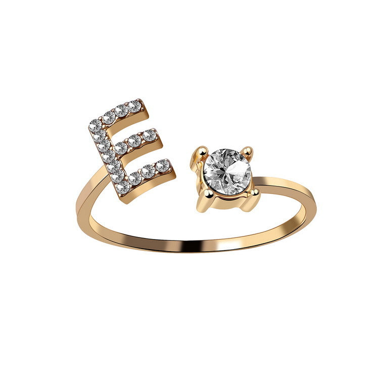 New Design Adjustable 26 Initial Letter Ring Fashion Jewelry For Women Simple Elegant - Foto 7