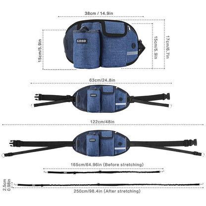 Dog Training Leash Waist Bag Hands-Free Outdoor Pet Running Walking Leash Portable Do - Foto 7