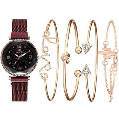 Women Watches Starry Sky Magnet Buckle Fashion Bracelet Wristwatch Roman Numeral Simp - Foto 7
