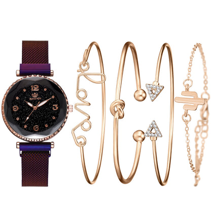 Women Watches Starry Sky Magnet Buckle Fashion Bracelet Wristwatch Roman Numeral Simp - Foto 6