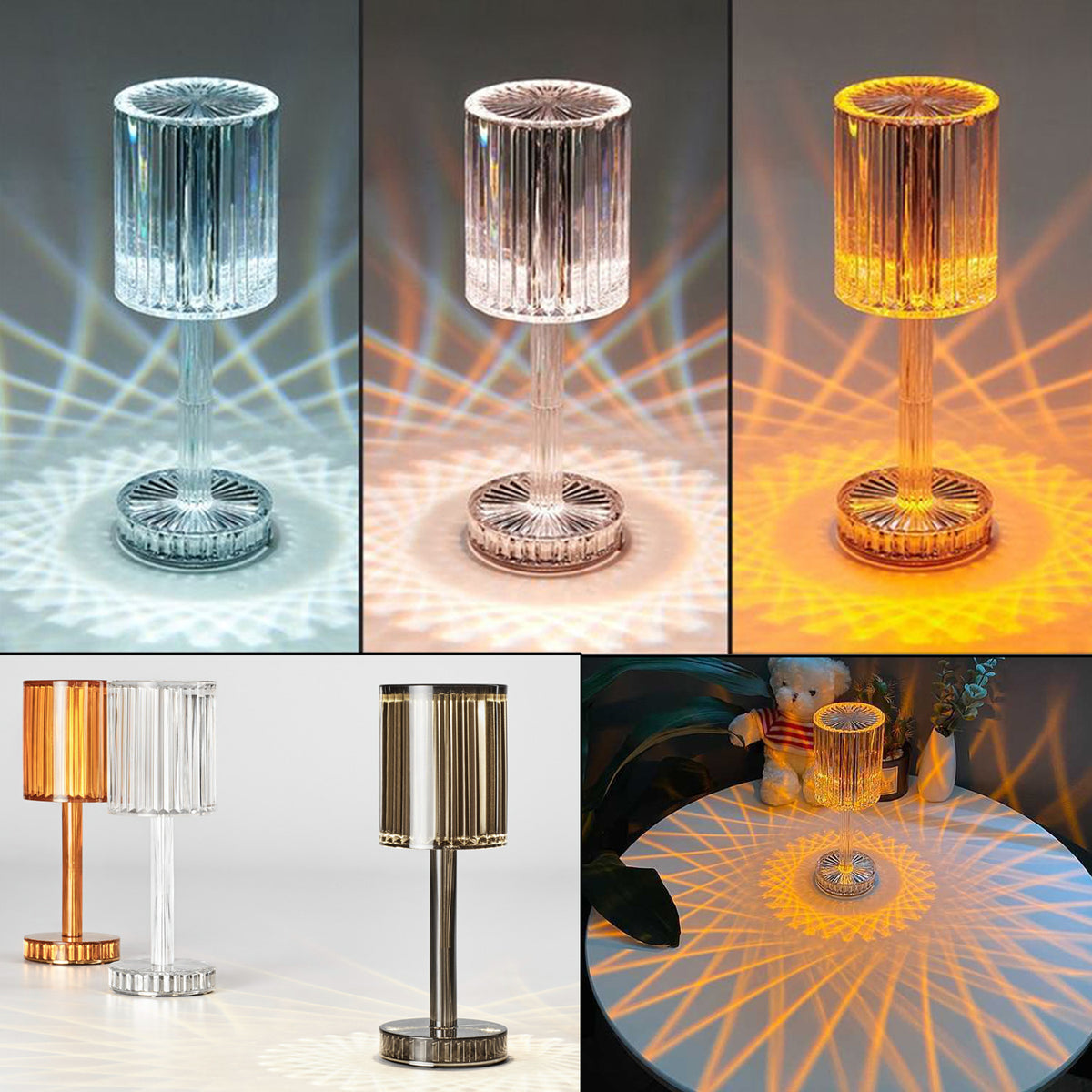 New Crystal Table Lamp Hotel Decoration Diamond Romantic Warm Led For Home Decor Roma - Foto 1