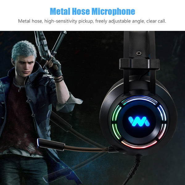 Audífonos Gamer Profesionales 7.1 Envolventes con Micrófono y Luz LED RGB