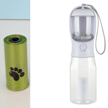 Portable Cat Dog Water Bottle Food Feeder Drinker Poop Dispenser 3 In 1 Leak-proof Mu - Foto 11