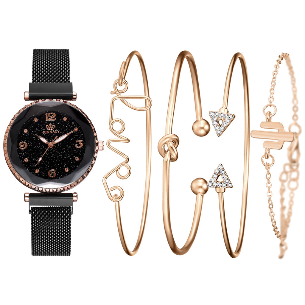 Women Watches Starry Sky Magnet Buckle Fashion Bracelet Wristwatch Roman Numeral Simp - Foto 4