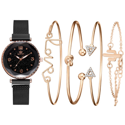 Women Watches Starry Sky Magnet Buckle Fashion Bracelet Wristwatch Roman Numeral Simp - Foto 4