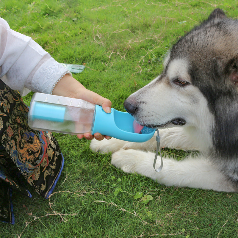 Portable Cat Dog Water Bottle Food Feeder Drinker Poop Dispenser 3 In 1 Leak-proof Mu - Foto 4