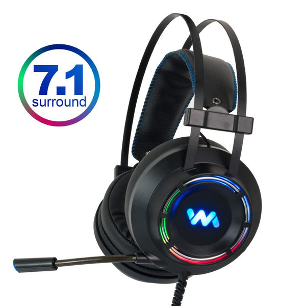 Audífonos Gamer Profesionales 7.1 Envolventes con Micrófono y Luz LED RGB