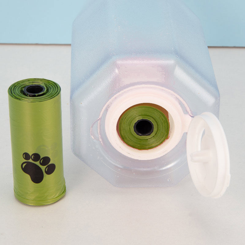 Portable Cat Dog Water Bottle Food Feeder Drinker Poop Dispenser 3 In 1 Leak-proof Mu - Foto 6