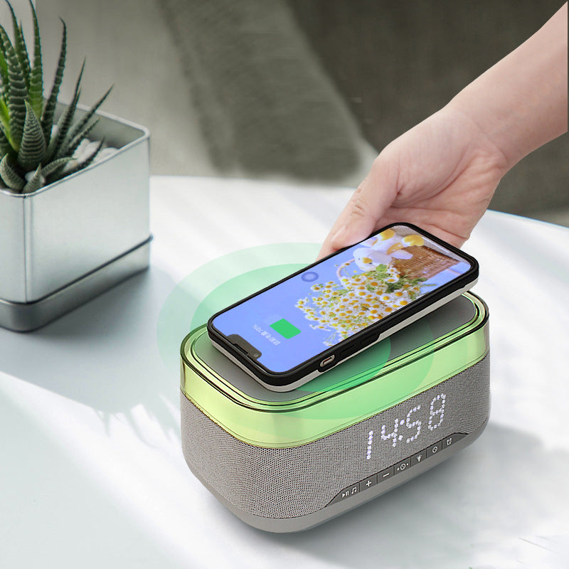 Intelligent Multifunctional Alarm Clock Bluetooth Speaker Wireless Charger Fast Charg - Foto 2