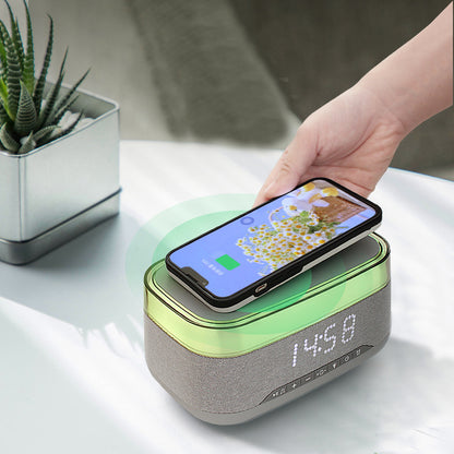 Intelligent Multifunctional Alarm Clock Bluetooth Speaker Wireless Charger Fast Charg - Foto 2