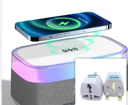 Intelligent Multifunctional Alarm Clock Bluetooth Speaker Wireless Charger Fast Charg - Foto 9