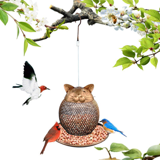 Cat Shaped Bird Feeder Cat Shaped Vintage Handmade Outdoor Decor Villa Garden Decorat - Foto 1