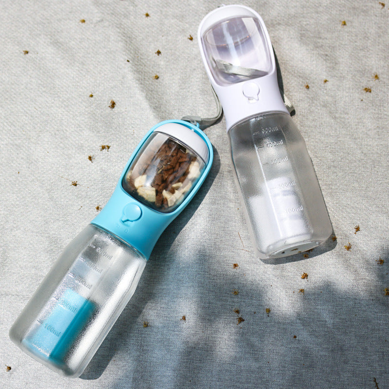 Portable Cat Dog Water Bottle Food Feeder Drinker Poop Dispenser 3 In 1 Leak-proof Mu - Foto 5
