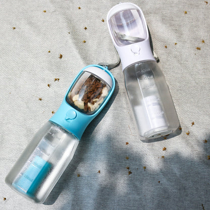 Portable Cat Dog Water Bottle Food Feeder Drinker Poop Dispenser 3 In 1 Leak-proof Mu - Foto 5