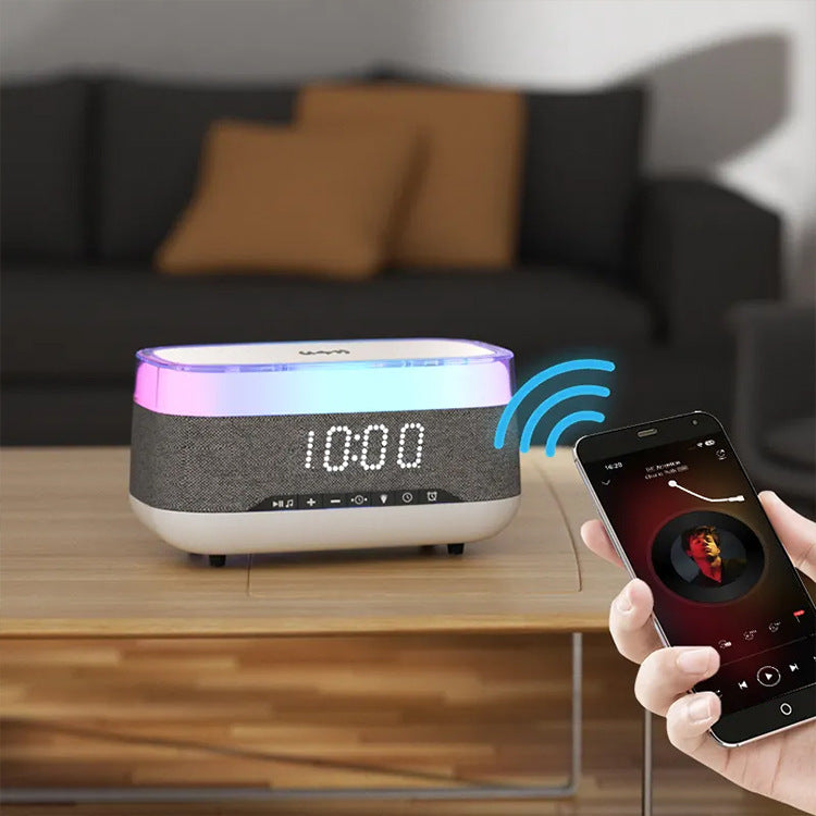Intelligent Multifunctional Alarm Clock Bluetooth Speaker Wireless Charger Fast Charg - Foto 3