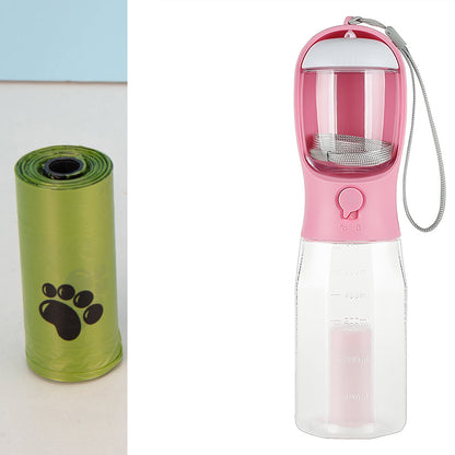 Portable Cat Dog Water Bottle Food Feeder Drinker Poop Dispenser 3 In 1 Leak-proof Mu - Foto 10