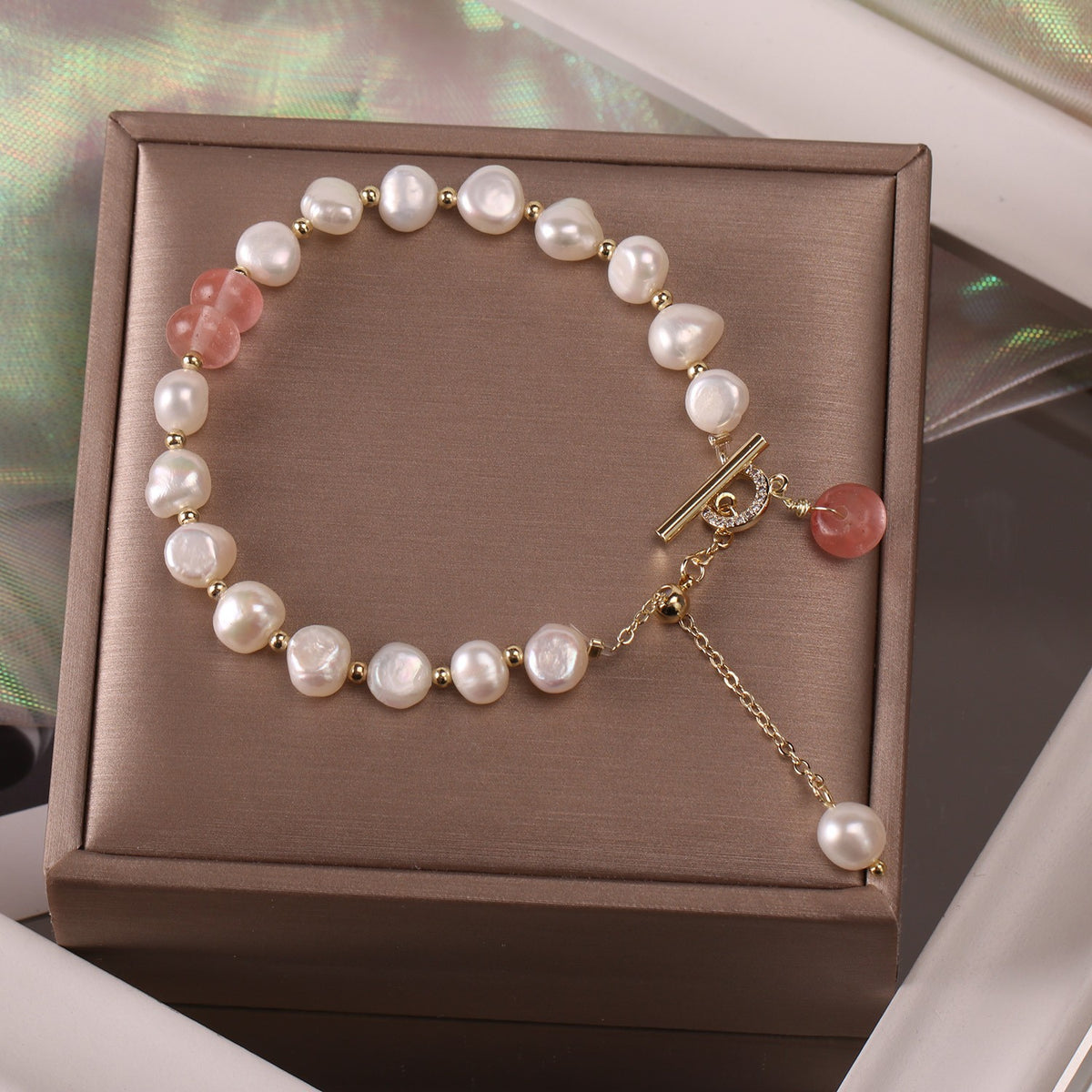 Women Irregular Freshwater Pearl Adjustable Bracelet - Foto 7