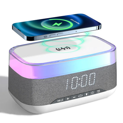 Intelligent Multifunctional Alarm Clock Bluetooth Speaker Wireless Charger Fast Charg - Foto 8